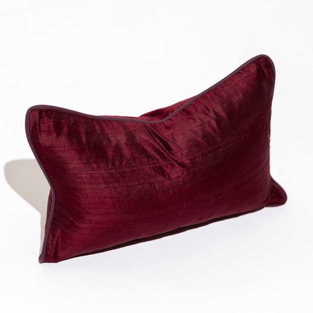 BHD HOME Dupion Claret Small Lumbar Cushion 30 x 46cm