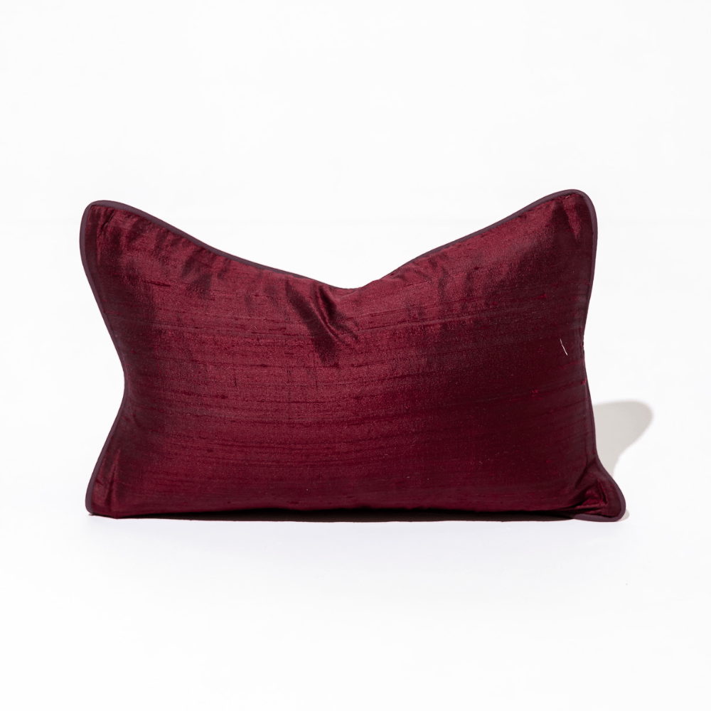 BHD HOME Dupion Claret Small Lumbar Cushion 30 x 46cm
