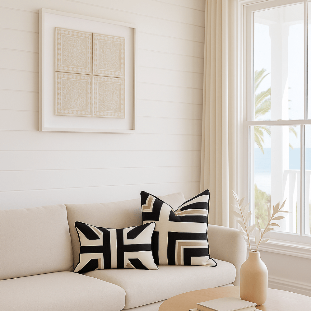 BHD HOME End of Line Kilim Repeat Natural Artwork 52 x 52cm