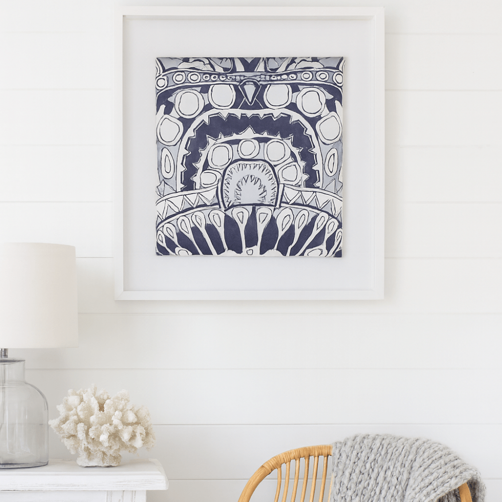 BHD HOME End of Line Totem Navy/ Silver Artwork 60 x 60cm