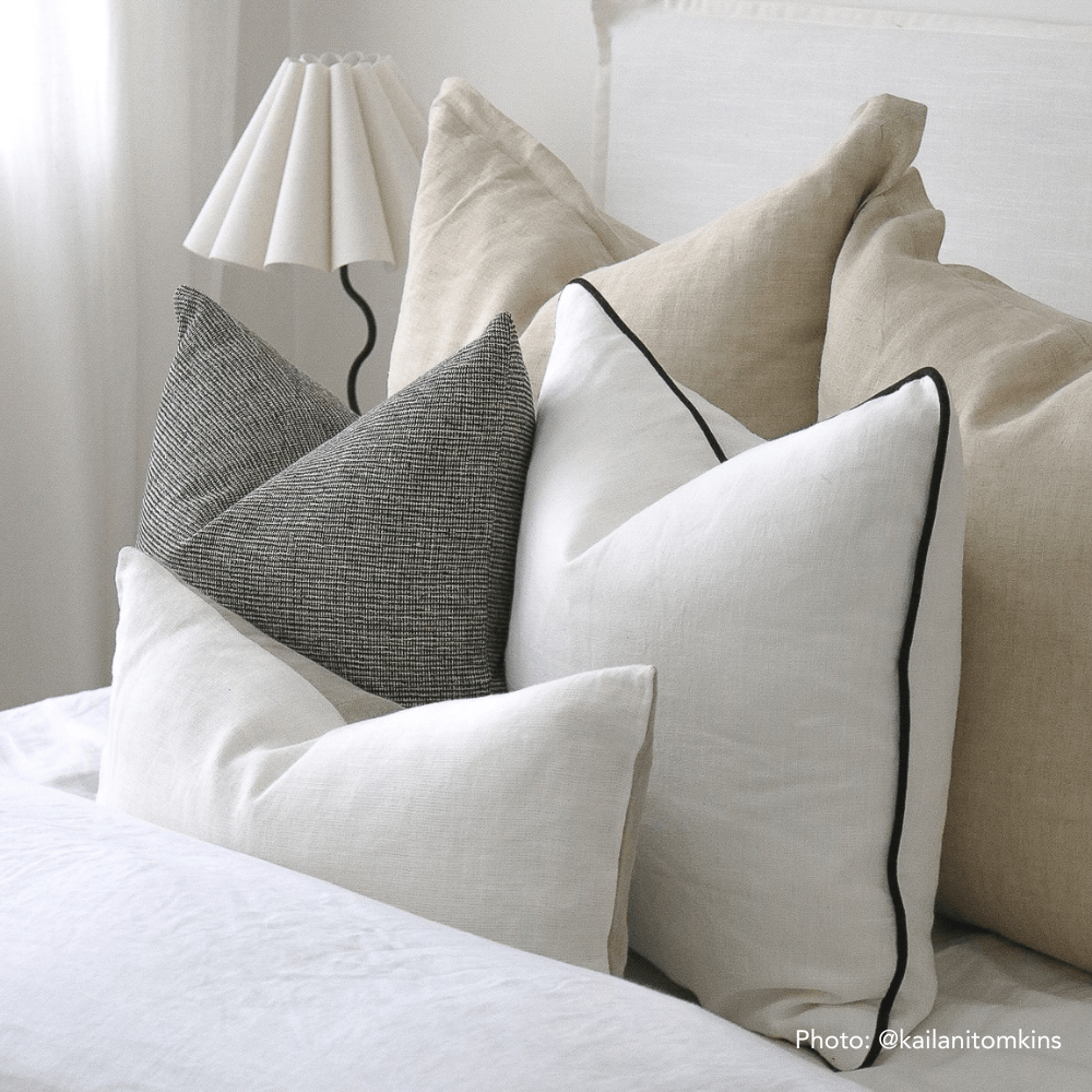 BHD HOME Euro Cushion Linen Flange Natural Handwoven Euro Cushion Cover