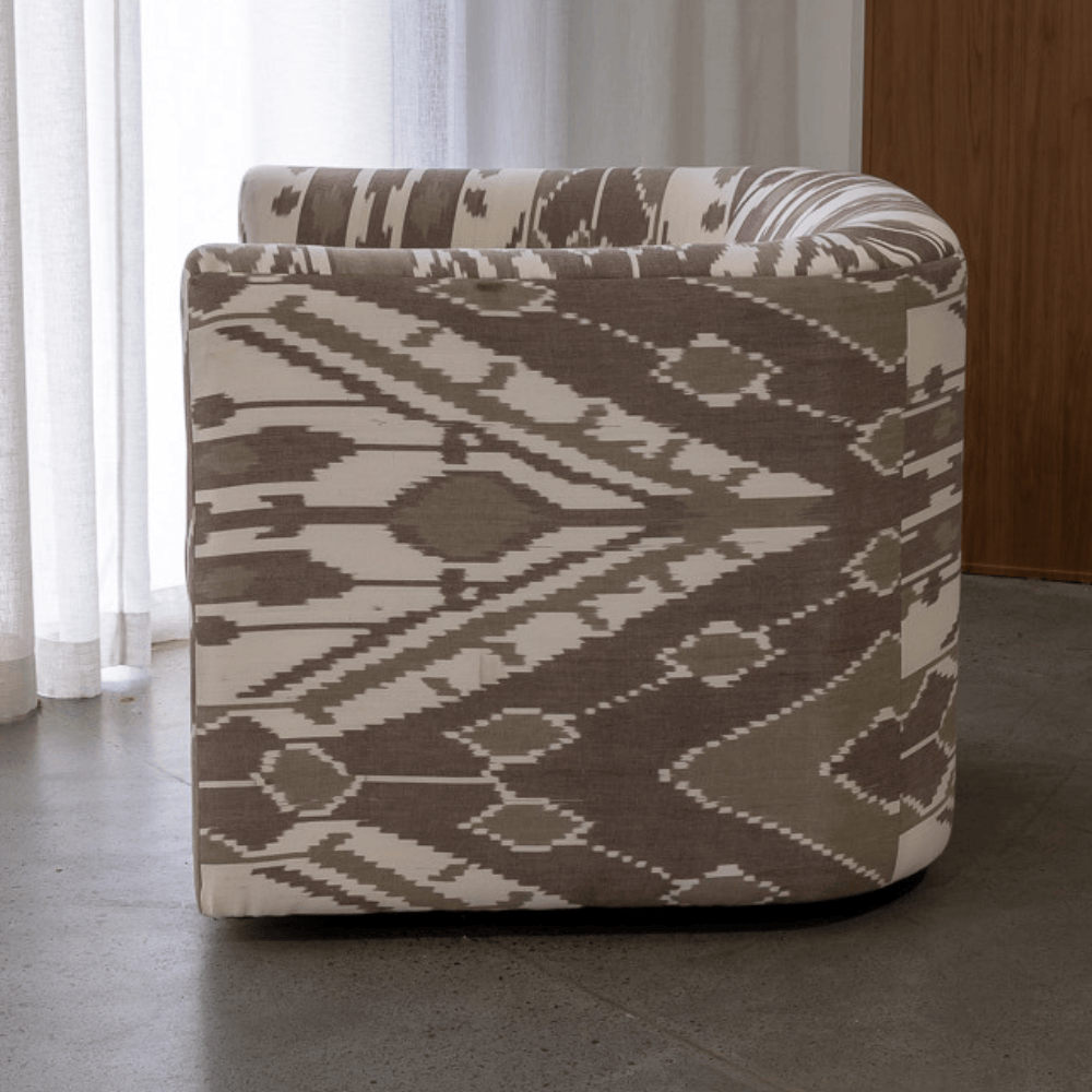 BHD HOME Furniture Cacao Ikat Harlequin Barrel Chair