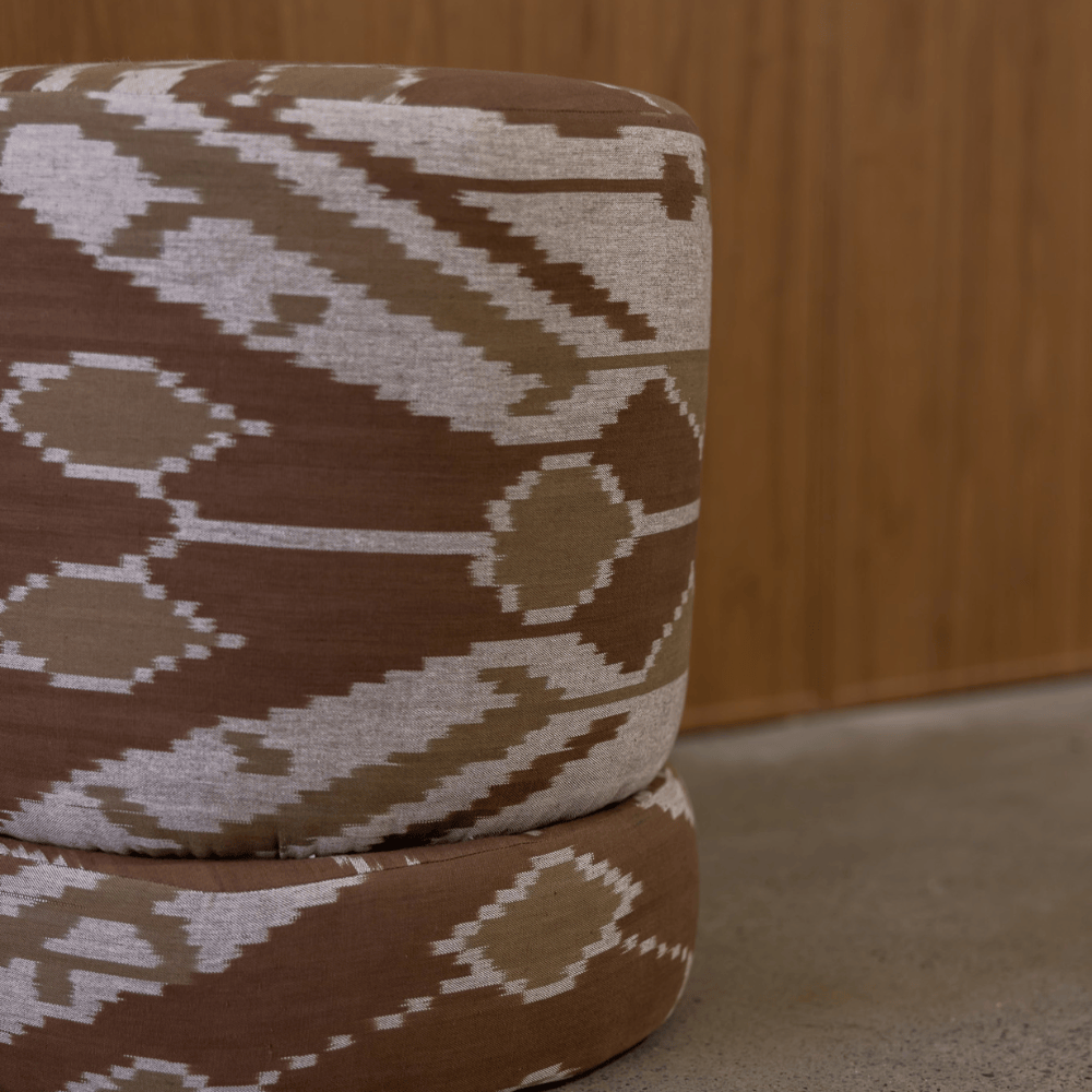BHD HOME Furniture Cacao Ikat Totem Ottoman