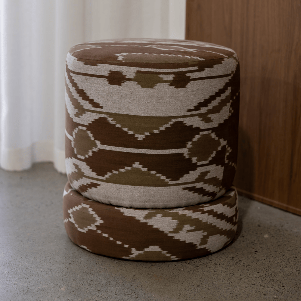 BHD HOME Furniture Cacao Ikat Totem Ottoman