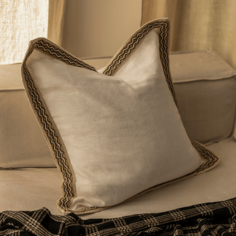 BHD HOME Haven Braid White Euro Cushion 65 x 65cm