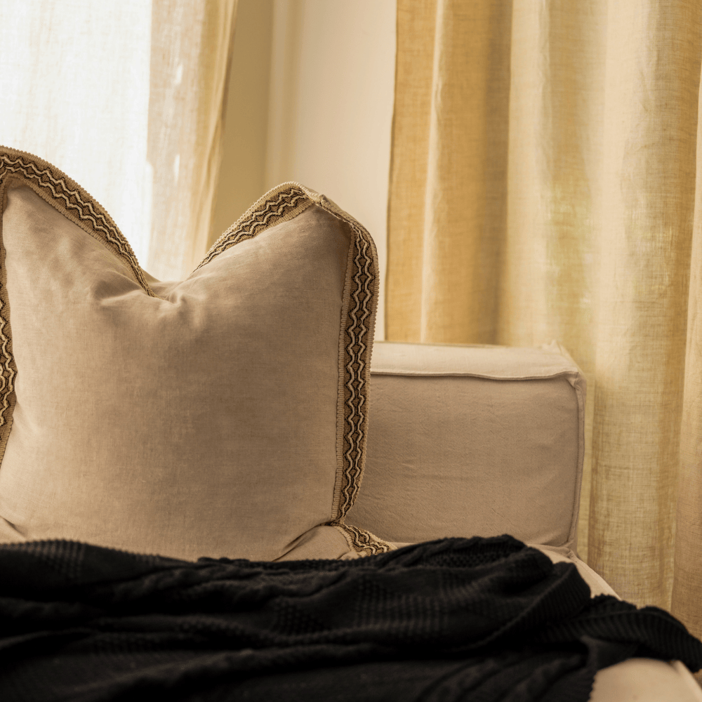 BHD HOME Haze Braid Natural Euro Cushion 65 x 65cm