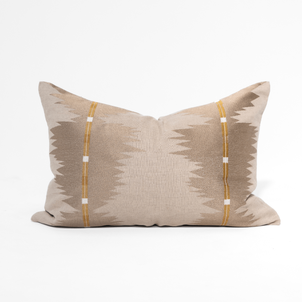 BHD HOME Ikat Peaks Natural Medium Lumbar Cushion 40 x 60cm