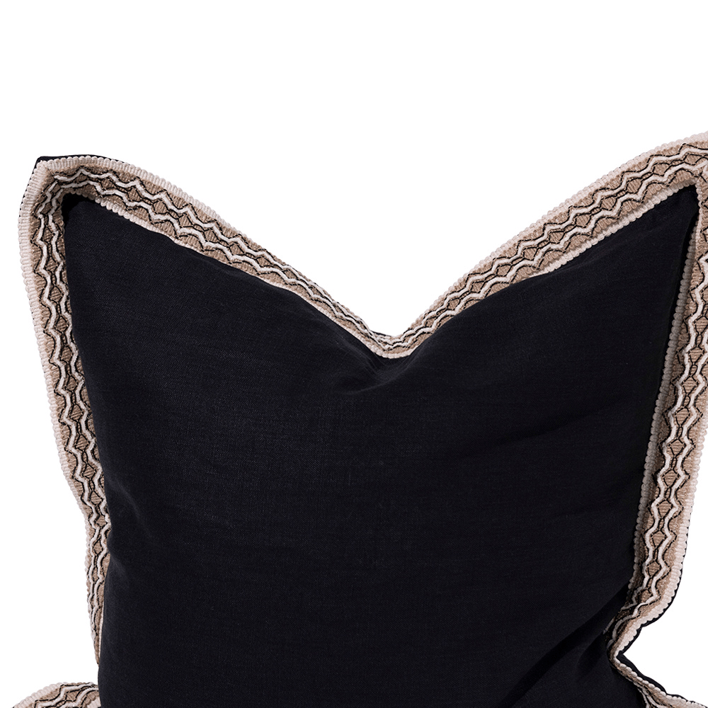BHD HOME Lattice Braid Black Euro Cushion 65 x 65cm