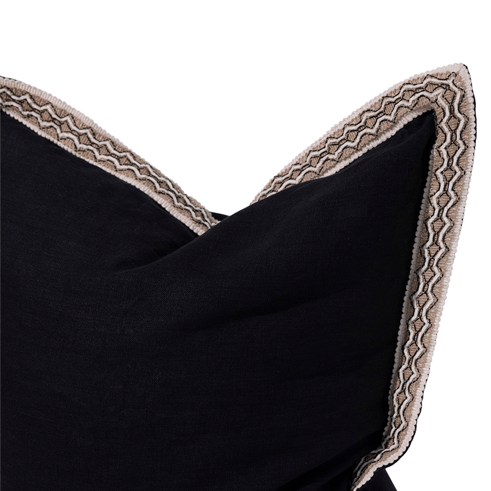 BHD HOME Lattice Braid Black Euro Cushion 65 x 65cm
