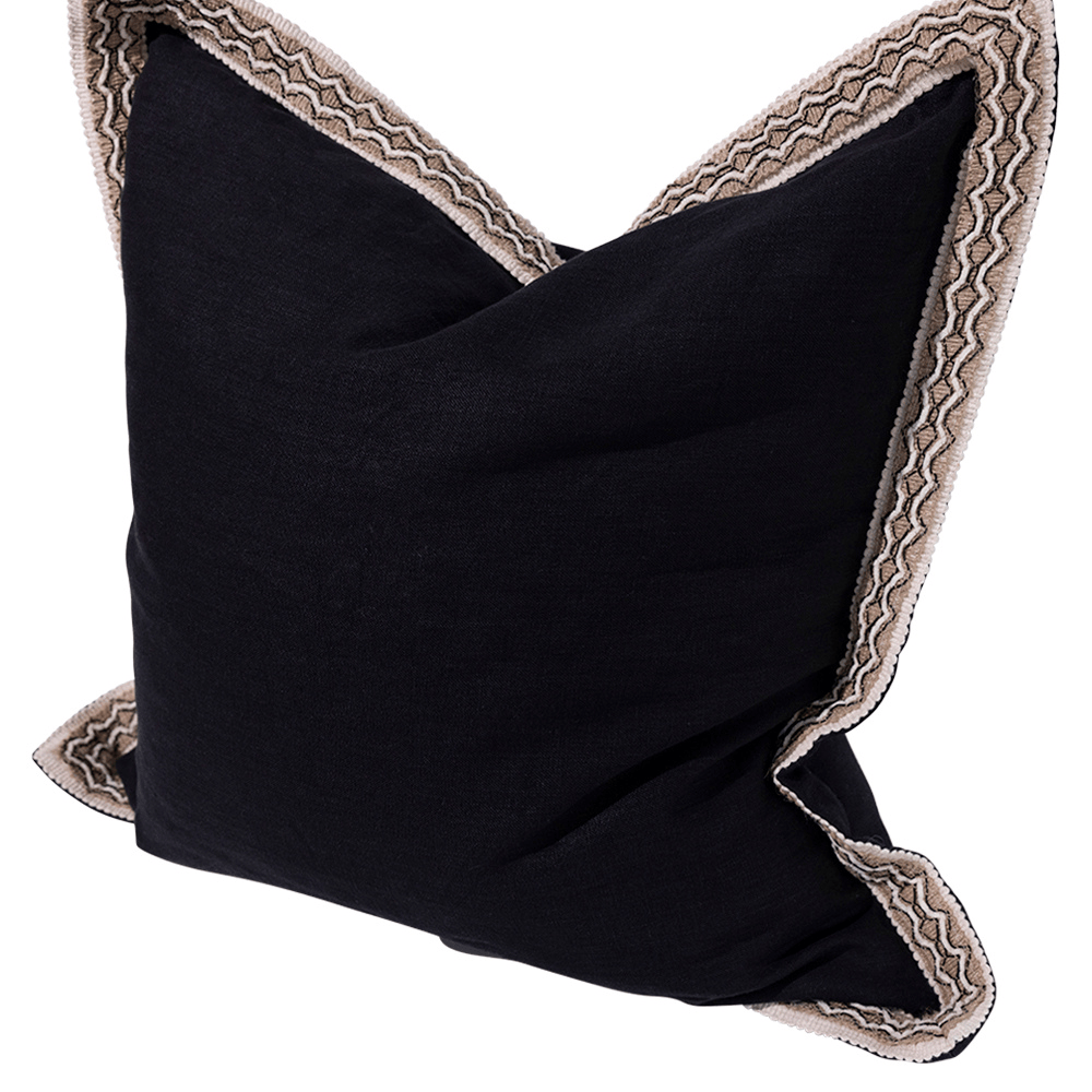 BHD HOME Lattice Braid Black Euro Cushion 65 x 65cm