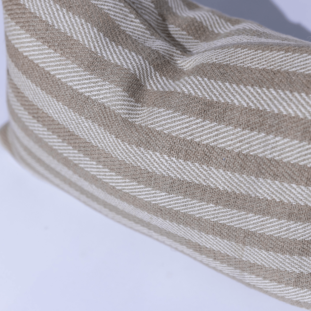 BHD HOME Leeds Wide Stripe Lumber Silk Cushion in Wheat