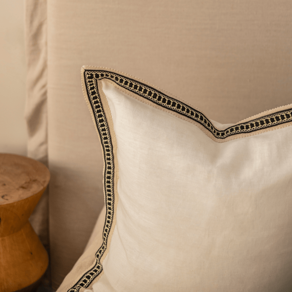 BHD HOME Lincoln Braid White Euro Cushion 65 x 65cm