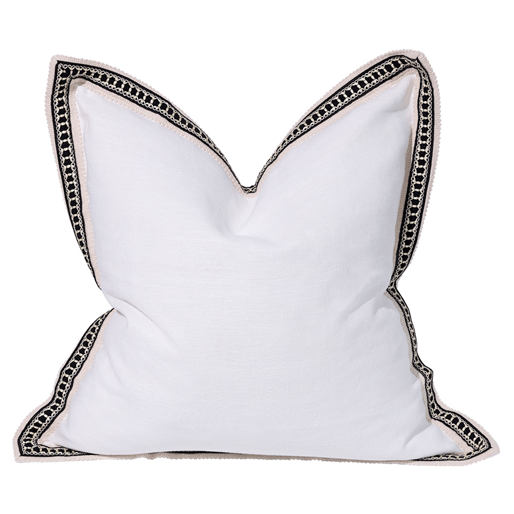 BHD HOME Lincoln Braid White Euro Cushion 65 x 65cm