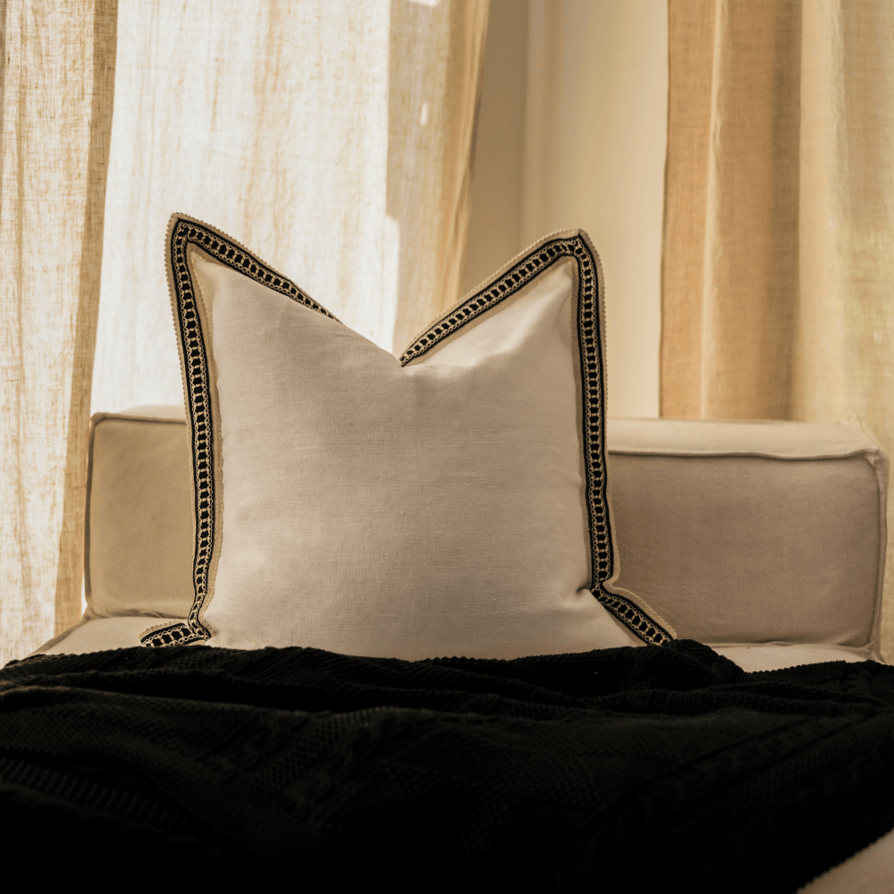 BHD HOME Lincoln Braid White Euro Cushion 65 x 65cm
