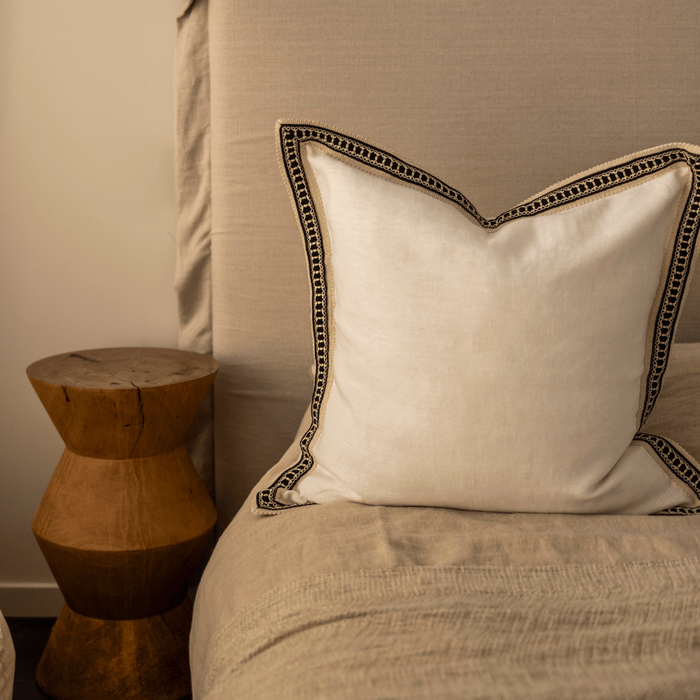 BHD HOME Lincoln Braid White Euro Cushion 65 x 65cm
