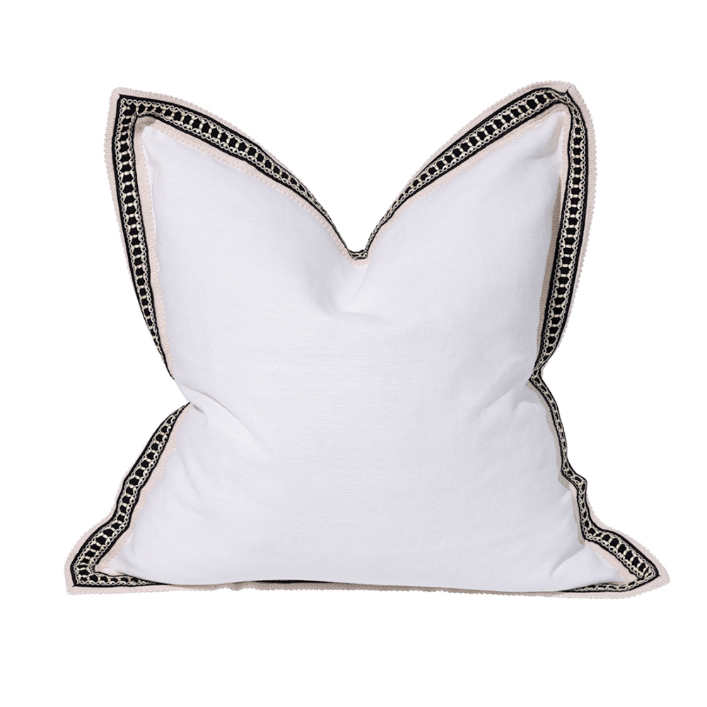 BHD HOME Lincoln Braid White Euro Cushion 65 x 65cm