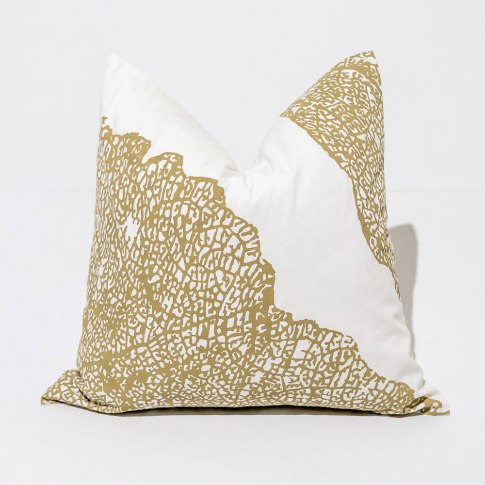 BHD HOME Lounge Cushion Bone Leaf White Lounge Cushion 55 x 55cm