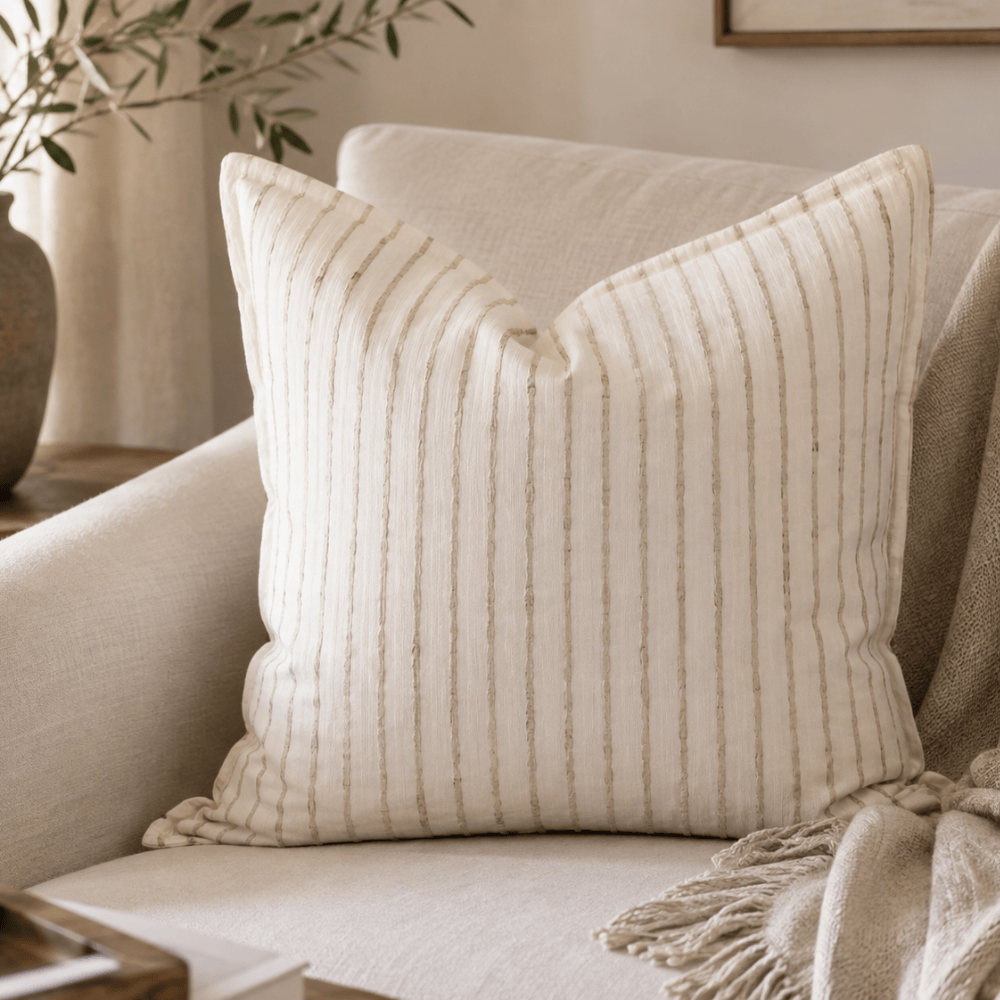 BHD HOME Lounge Cushion Chiltern Silk Natural Lounge Cushion 55 x 55cm
