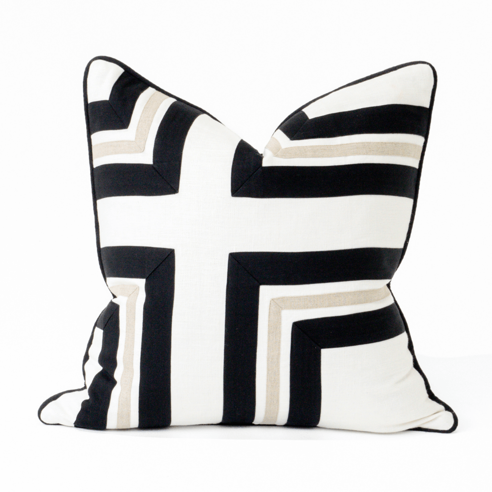 BHD HOME Lounge Cushion Linen Modern Regents Cross Lounge Cushion 55 x 55cm