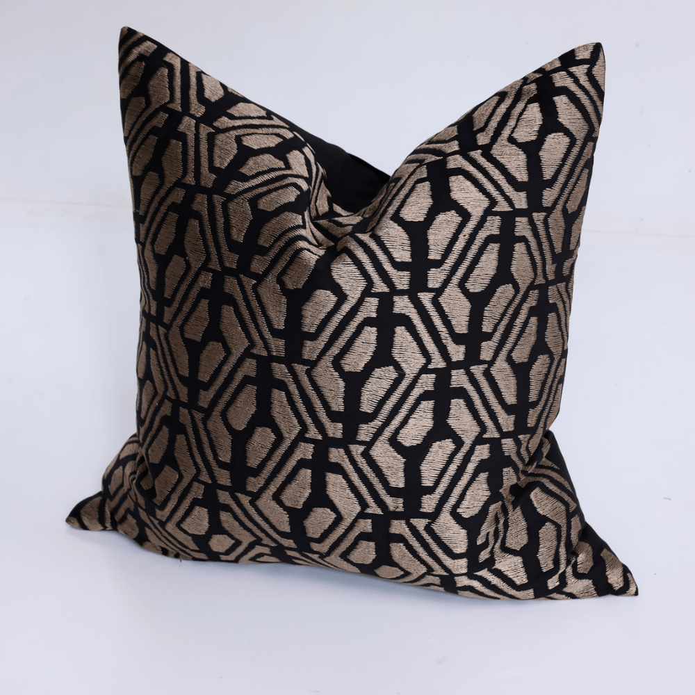 BHD HOME Lounge Cushion Metropolis Bronze Handmade Embroidered Cushion Cover