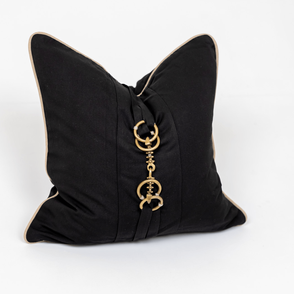 BHD HOME Lounge Cushion Outdoor Metal Horse Bit Black Lounge Cushion 55 x 55cm