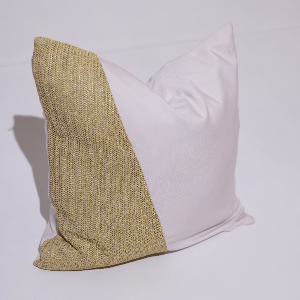 BHD HOME Lounge Cushion Outdoor Raffia Angles White and Natural Lounge Cushion 55 x 55cm