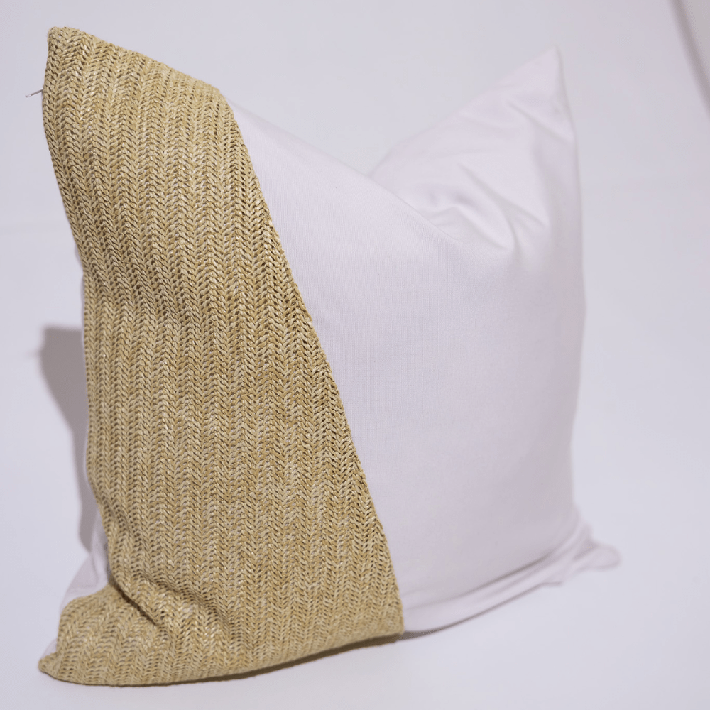BHD HOME Lounge Cushion Outdoor Raffia Angles White and Natural Lounge Cushion 55 x 55cm