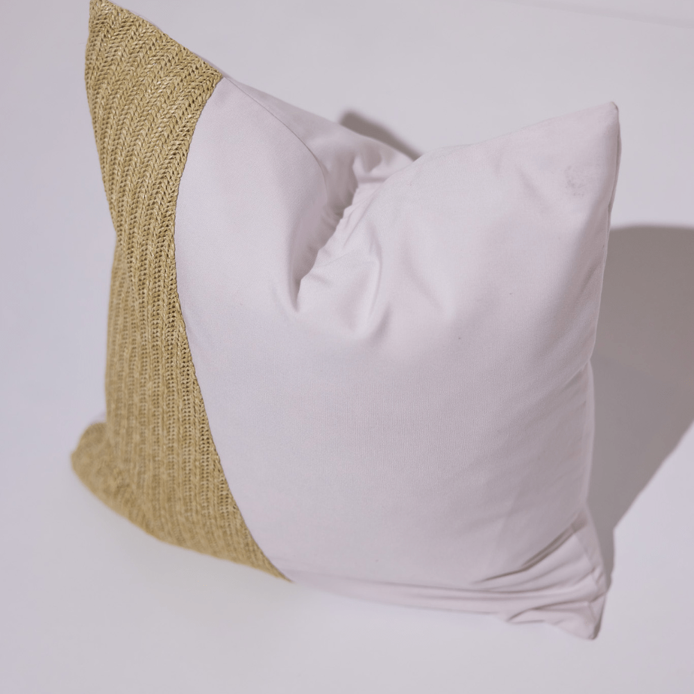 BHD HOME Lounge Cushion Outdoor Raffia Angles White and Natural Lounge Cushion 55 x 55cm