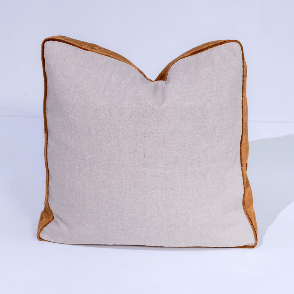 BHD HOME Lounge Cushion Tuxedo Natural & Toffee Box Cushion 55 x 55 x 10cm