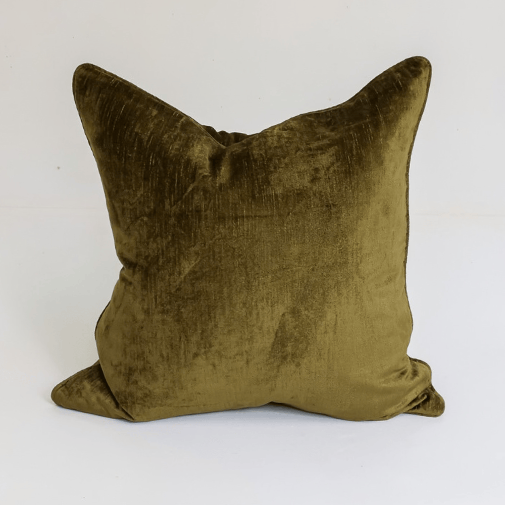BHD HOME Lounge Cushion Velvet Olive Lounge Cushion 55 x 55cm