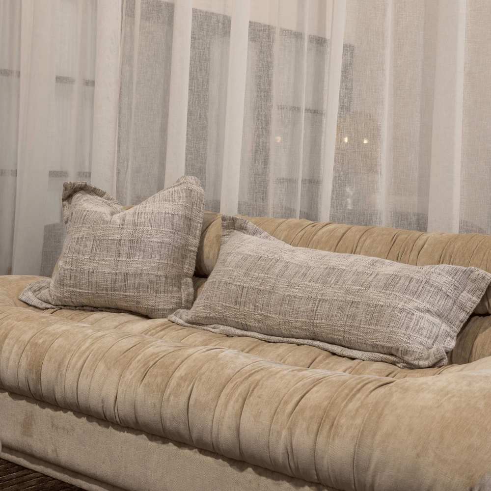 BHD HOME Lounge Cushion Weave Thames Flange Natural Lounge Cushion 55 x 55cm