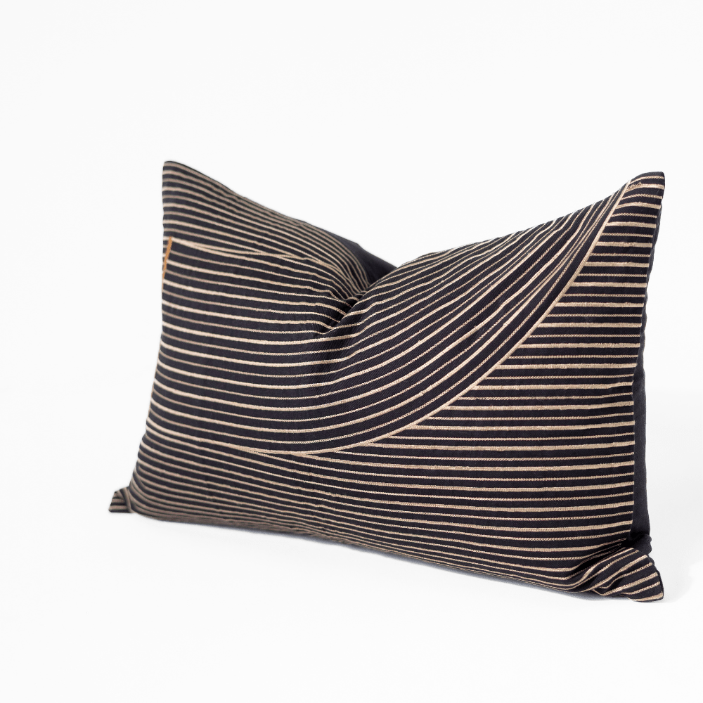 BHD HOME Niseko Rake Black Medium Lumbar Cushion 40 x 60cm
