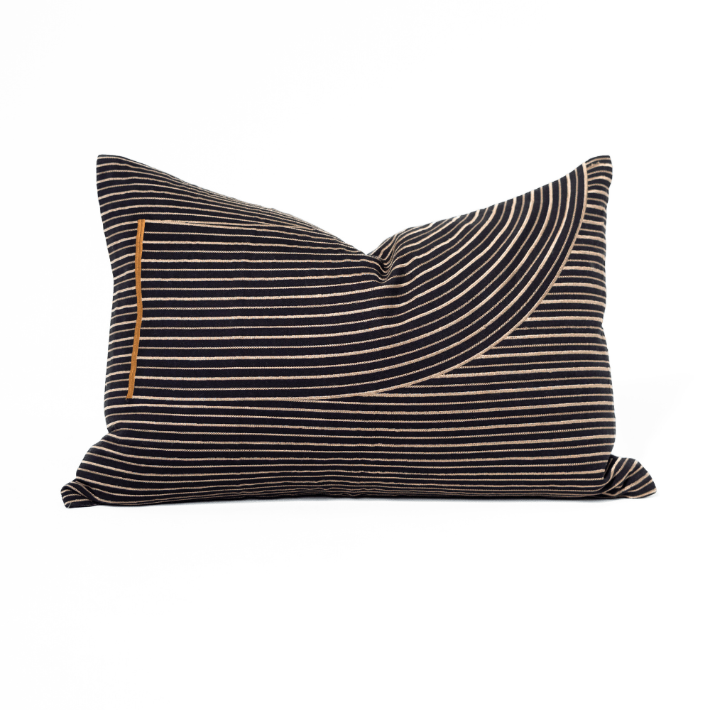 BHD HOME Niseko Rake Black Medium Lumbar Cushion 40 x 60cm