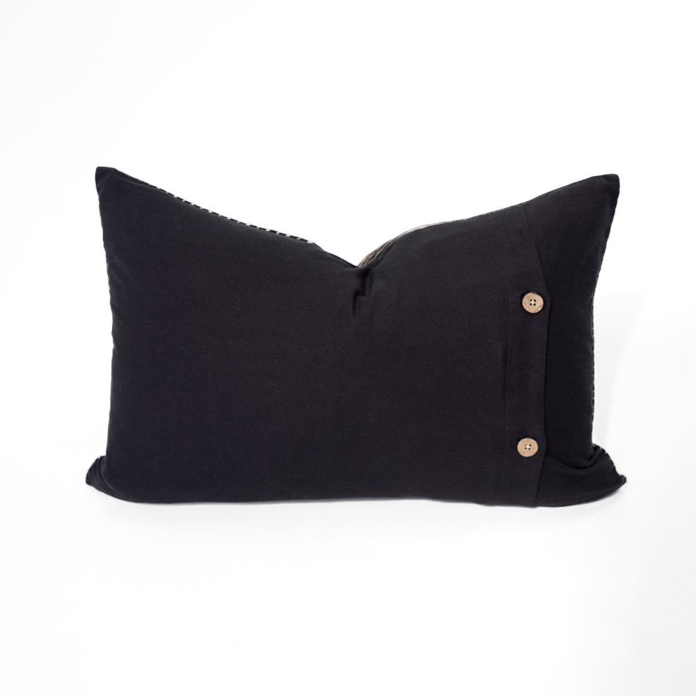 BHD HOME Niseko Rake Black Medium Lumbar Cushion 40 x 60cm