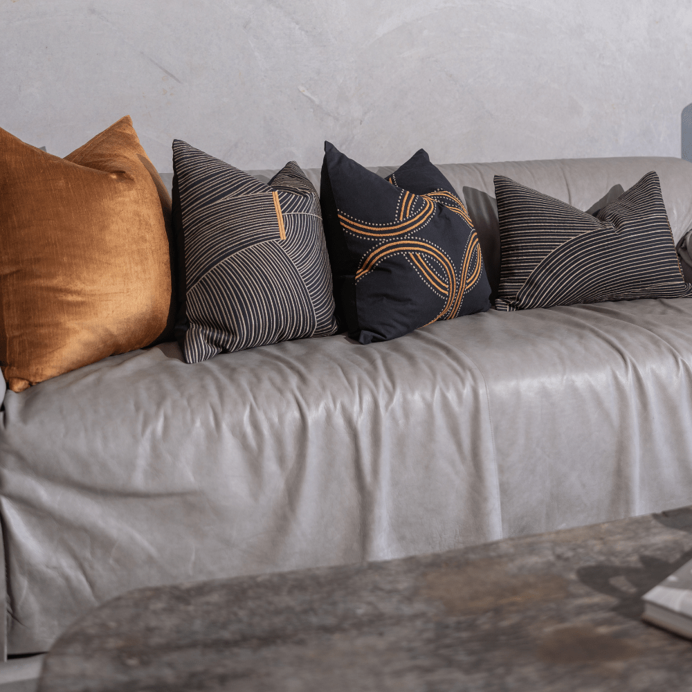 BHD HOME Niseko Rake Black Medium Lumbar Cushion 40 x 60cm