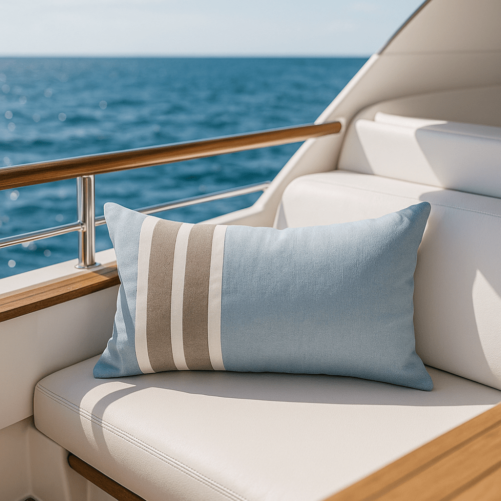 BHD HOME Outdoor Cloud Outdoor Nautical Regent Stripe Lumbar Lake