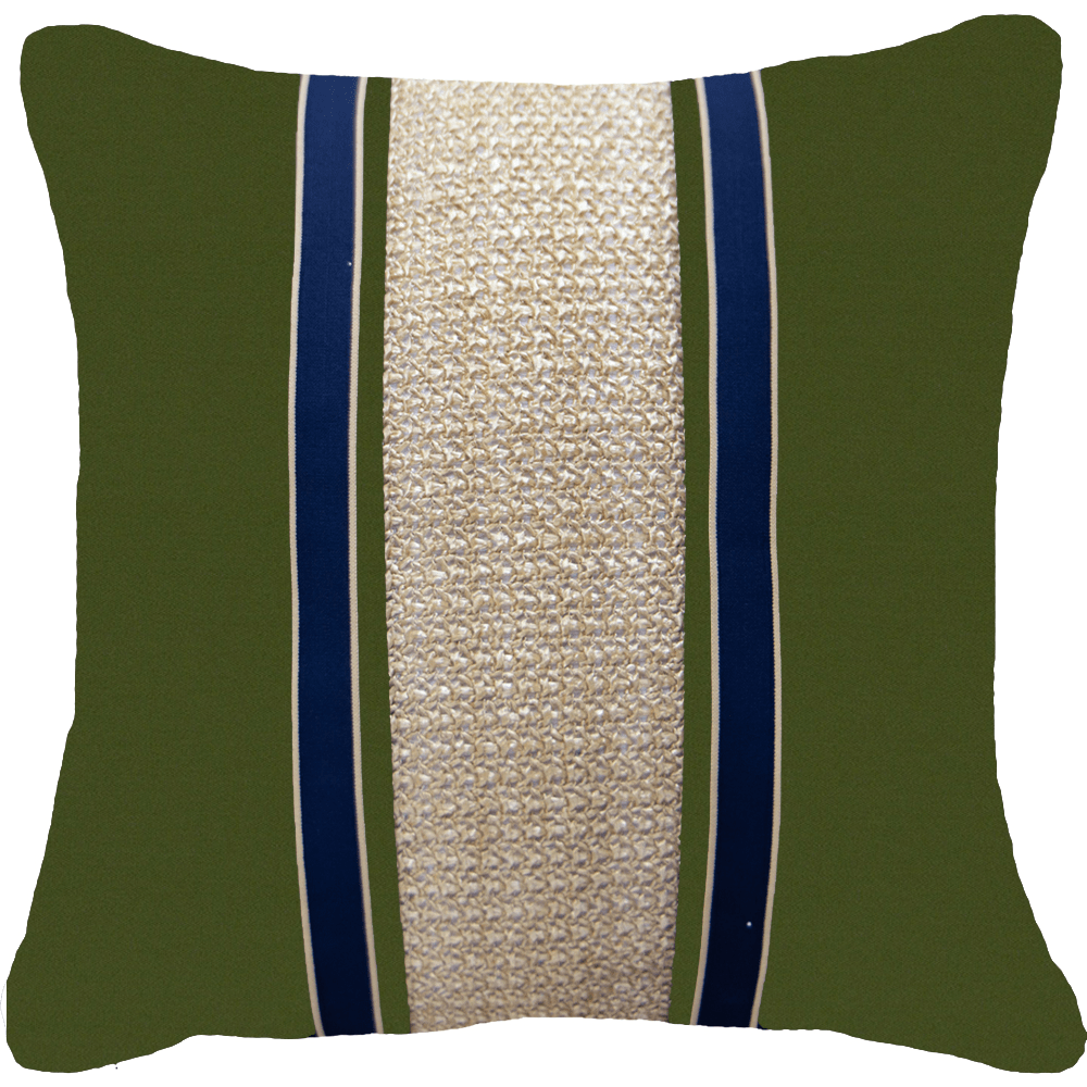 BHD HOME Outdoor Cloud Outdoor Raffia Nautical Juliet Green Lounge Cushion