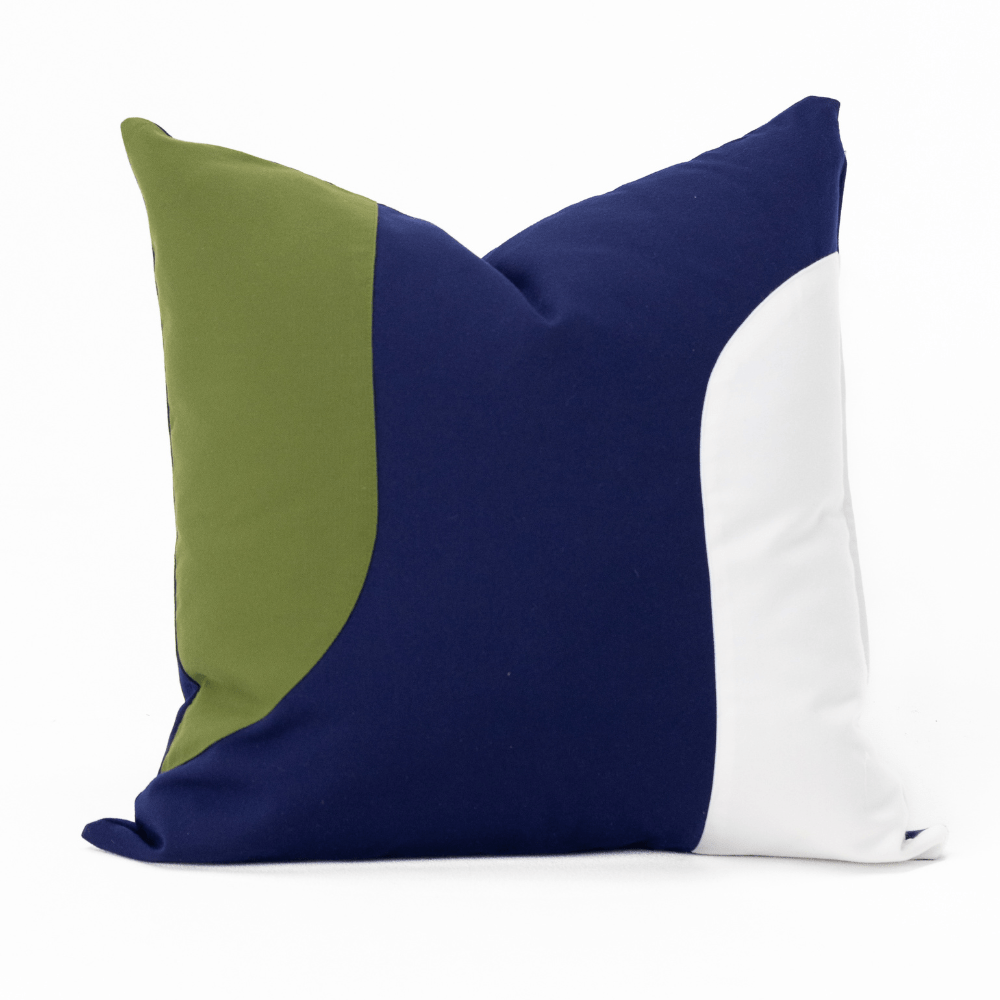 BHD HOME Outdoor Cushion Outdoor Global Earth Dunes Navy & Green UV Resistant Cushion Cover
