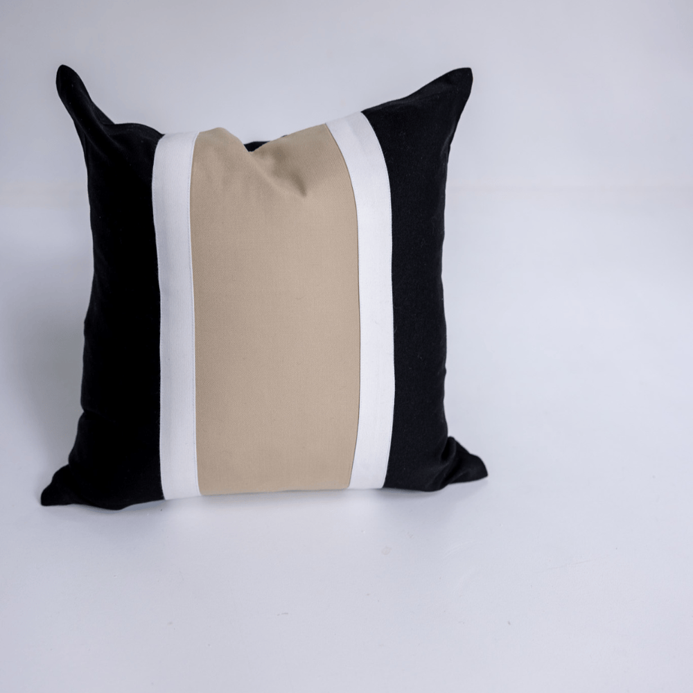 BHD HOME Outdoor Cushion Outdoor Nautical Regent Black & Tan Small Cushion 45 x 45cm – UV Resistant