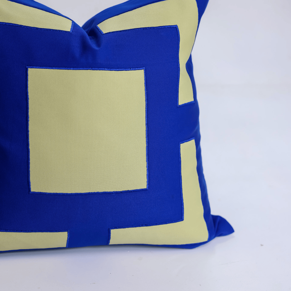 BHD HOME Outdoor Cushion Outdoor Panel Cobalt & Lemon Lounge Cushion – UV Resistant