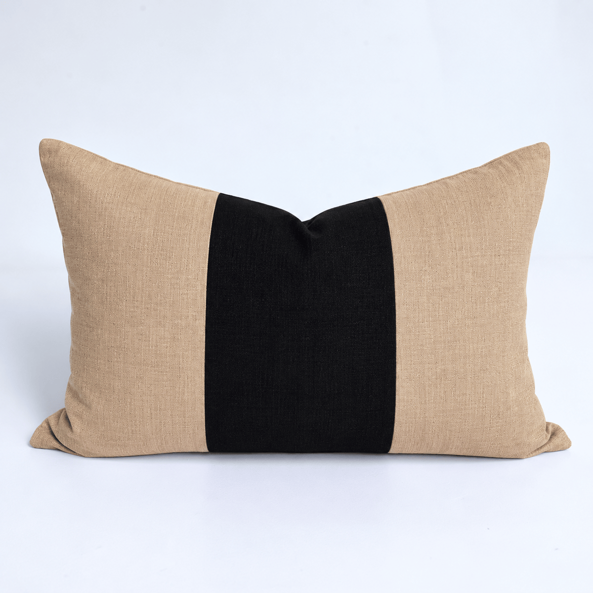 BHD HOME Outdoor Cushion Outdoor Sash Sand & Black Lumbar Cushion 35 x 55cm – UV Resistant