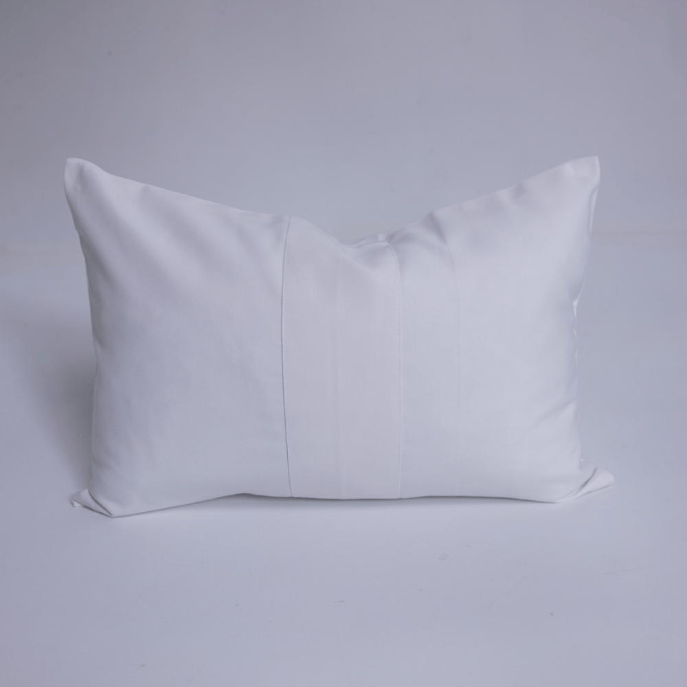 BHD HOME Outdoor Cushion Outdoor Sash White Lumbar Cushion 35 x 55cm – UV Resistant