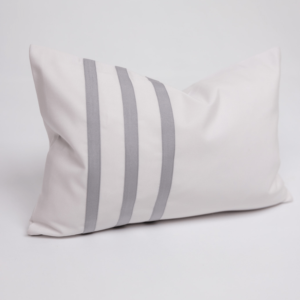 BHD HOME Outdoor Grey Outdoor Nautical Regent Stripe White and Grey