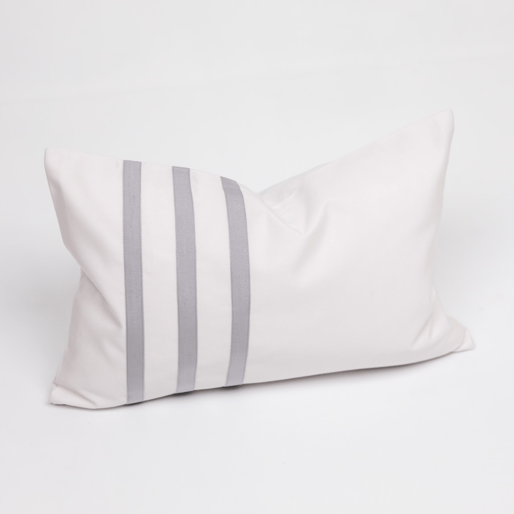 BHD HOME Outdoor Grey Outdoor Nautical Regent Stripe White and Grey