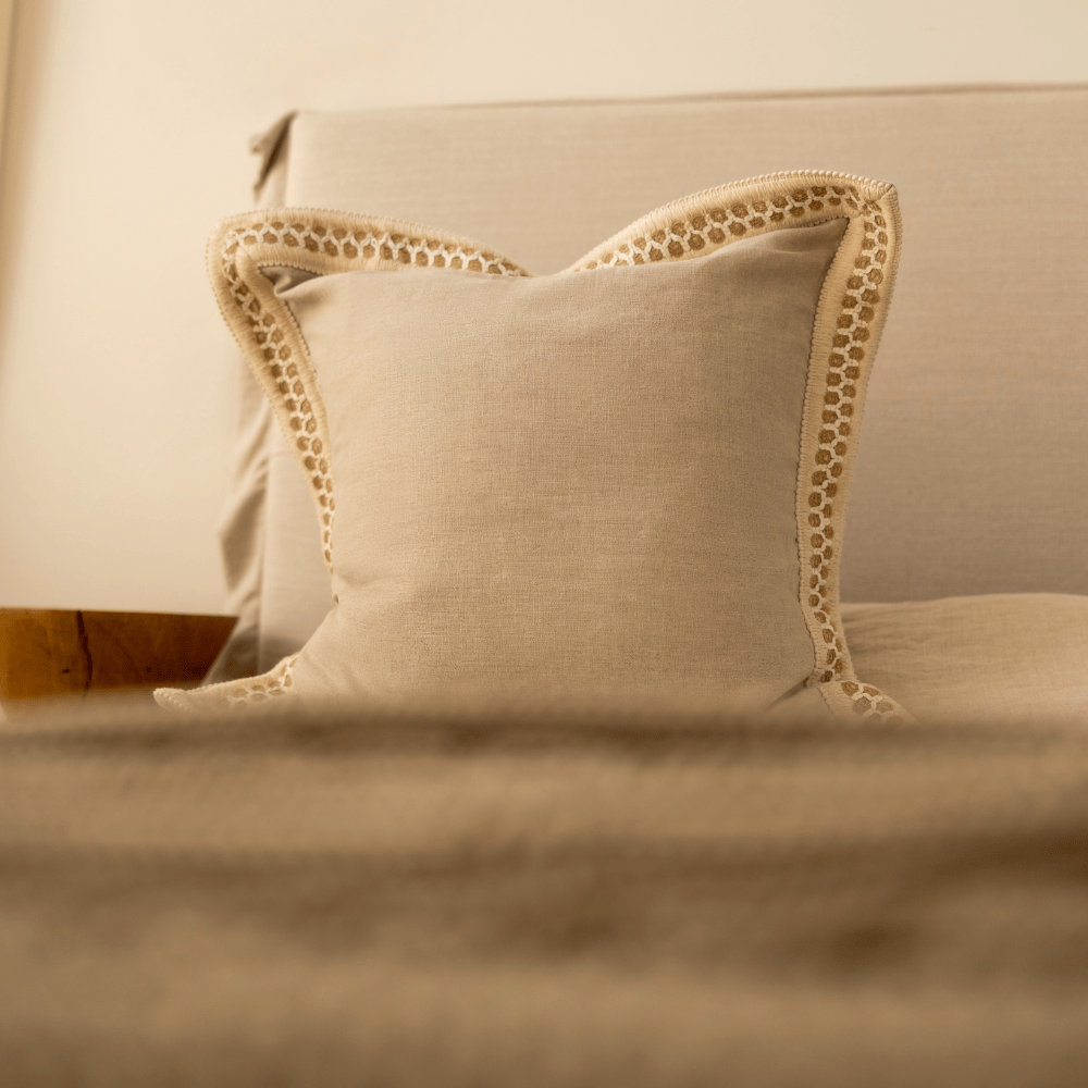 BHD HOME Pebble Braid Natural Euro Cushion 65 x 65cm