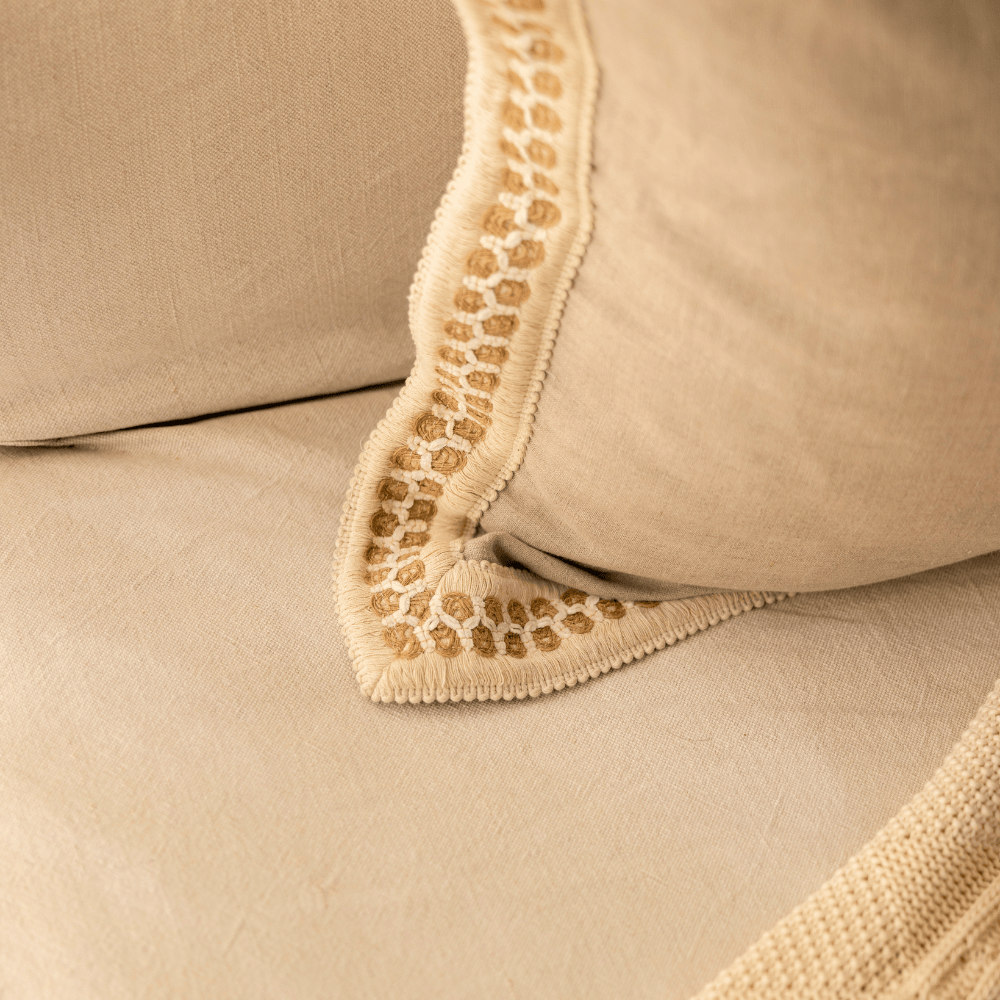BHD HOME Pebble Braid Natural Euro Cushion 65 x 65cm
