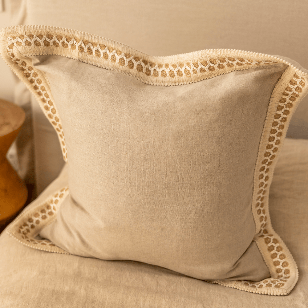 BHD HOME Pebble Braid Natural Euro Cushion 65 x 65cm