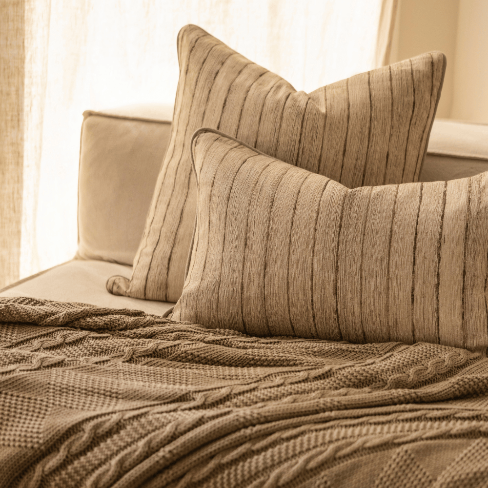 BHD HOME Reeding Silk handwoven Cushion