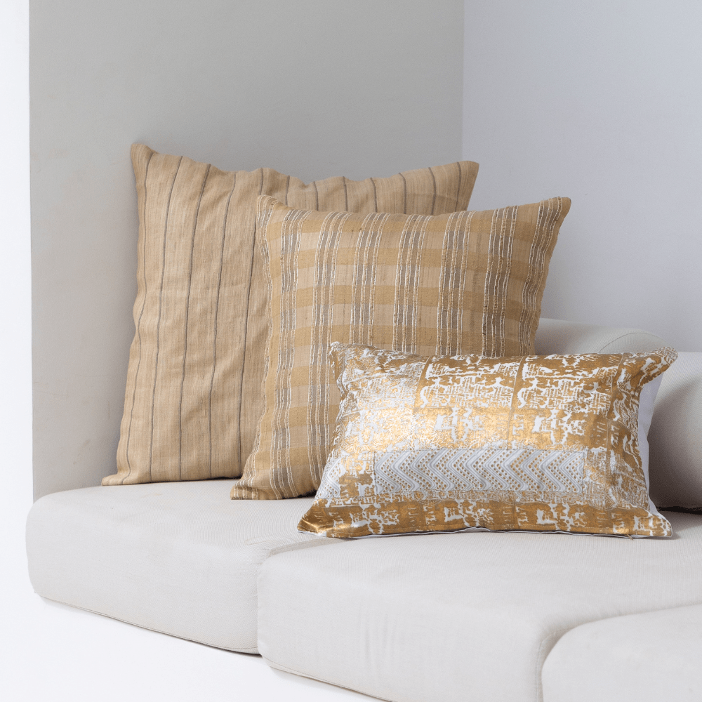 BHD HOME Ruins Gold Medium Lumbar Cushion 40 x 60cm