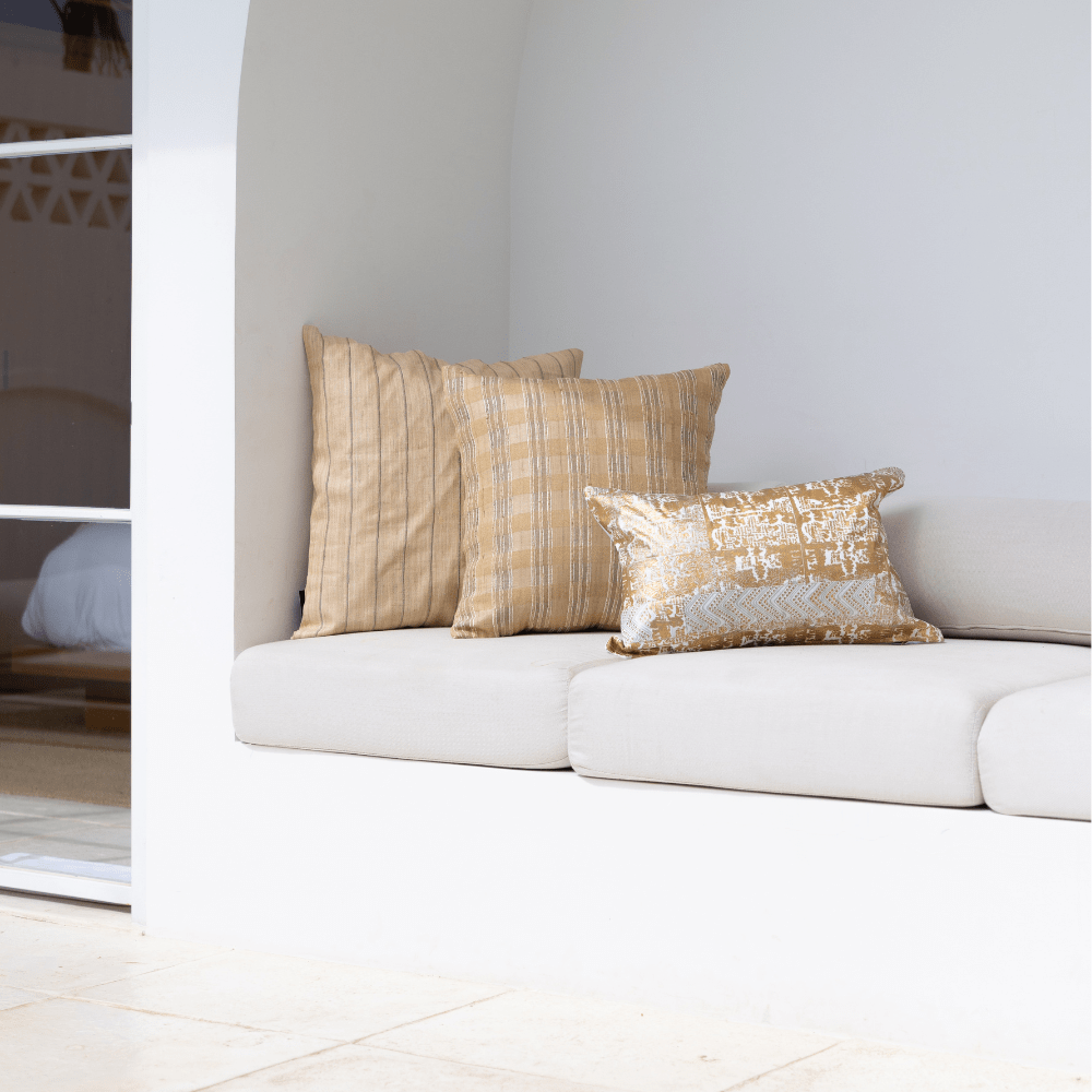 BHD HOME Ruins Gold Medium Lumbar Cushion 40 x 60cm